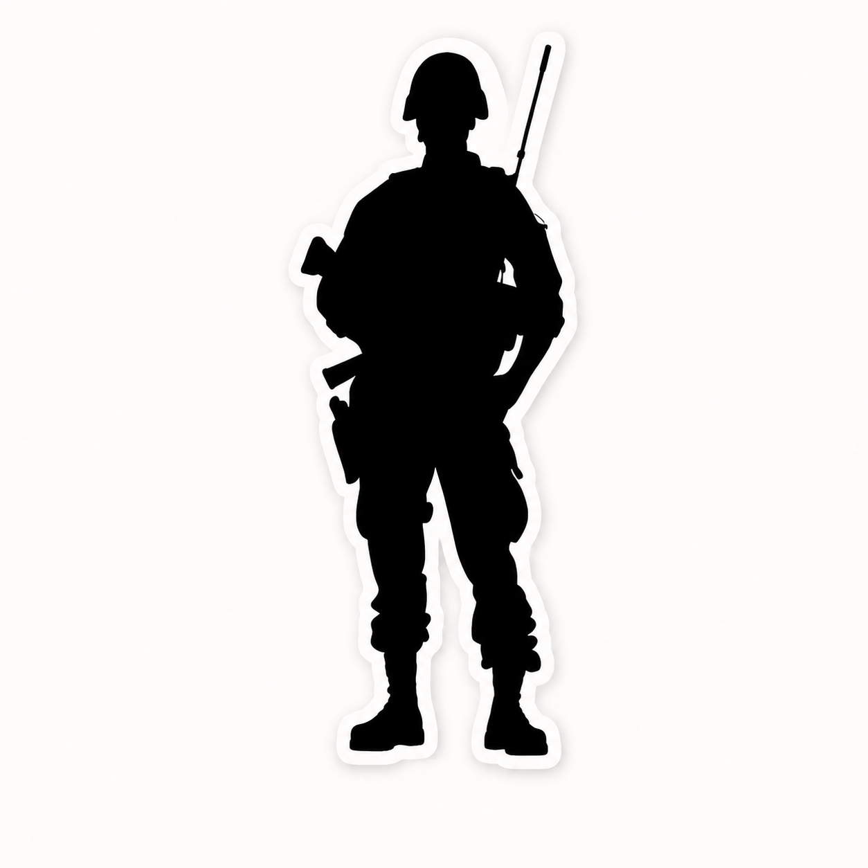 Custom military silhouette sticker sample